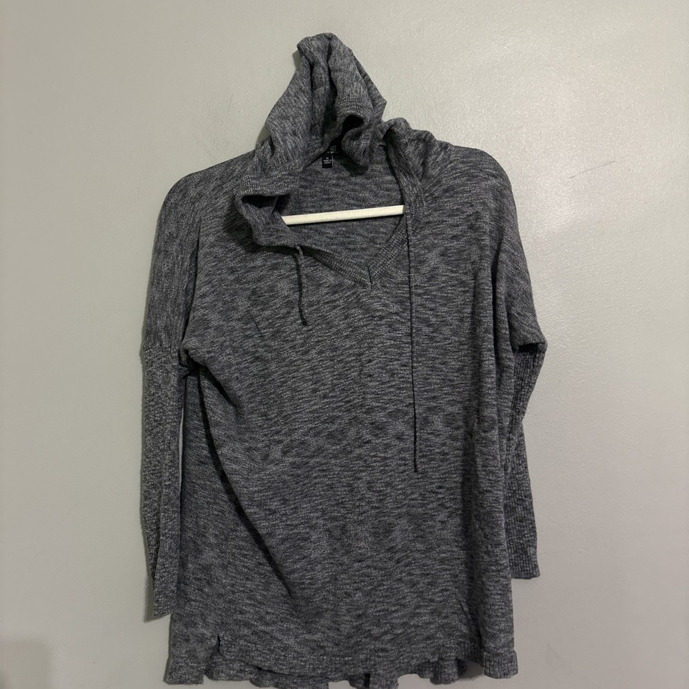 Cable‎ & Gauge Woman Gray Hoodie Sweater Pullover Lightweight Med